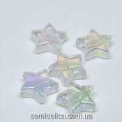 Бусины акрил 10х4 мм Звезда, прозрачные с блеском