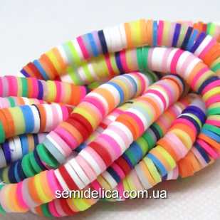 Бусины из полимерной глины 6х1 мм , микс 3