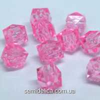 Бусины акрил 10 мм Куб, розовый