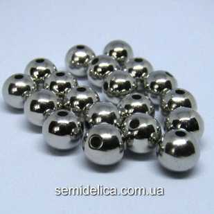 Бусины Жемчуг 10 мм, серебро