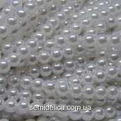 Бусины Жемчуг 5 мм, белый с блеском