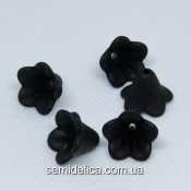 Бусины акрил 14х10 мм Колокольчик, черный матовый