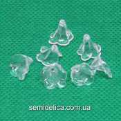 Бусины акрил 10х7 мм Цветочек, прозрачный 