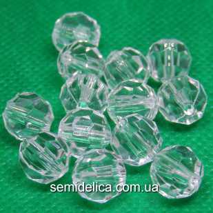 Бусины акрил 10мм круглая, прозрачная