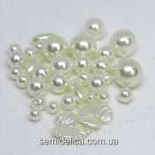 Бусины Жемчуг микс от 4 до 14мм, молочный