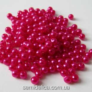 Бусины Жемчуг 4 мм, малиновый