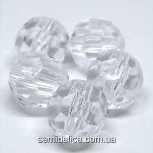 Бусины акрил 14мм круглая, прозрачная