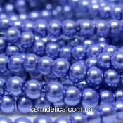 Бусины жемчуг 4 мм стеклянные, сине-фиолетовый