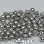 Бусины жемчуг 4 мм стеклянные, светло-серый
