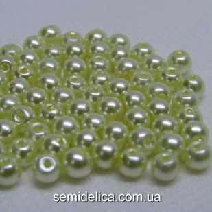 Бусины жемчуг 4 мм стеклянные, шампань