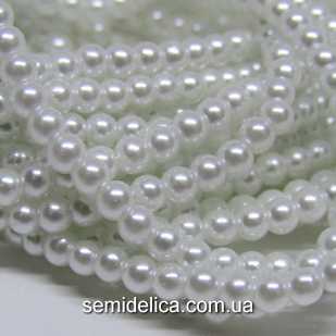 Бусины жемчуг 3 мм стеклянные, белый