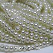 Бусины жемчуг 3 мм стеклянные, кремовый