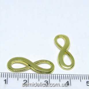 Кулон, подвеска металл 23х8 мм Бесконечность, золото