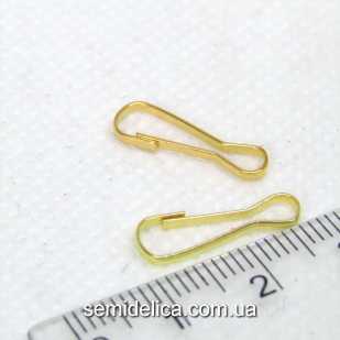 Карабин, замочек для брелоков и клюей 17х4 мм, золотой