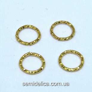 Колечки рефленые 8 мм, золото