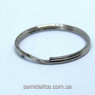 Кольцо замочек для ключей и брелоков 25 мм, серебро