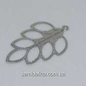 Кулон, подвеска металл 4,5х2,9 см Листочек, серебро