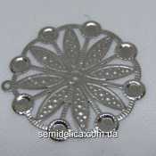 Кулон, подвеска металл 4,5 см, серебро