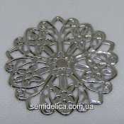 Кулон, подвеска металл 4,6 см, серебро