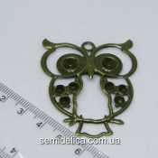 Коннектор,подвеска металл 5х4,3 см "Сова", бронза