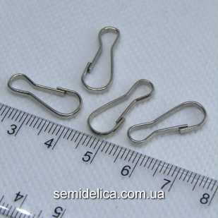 Карабин, замочек для брелоков и клюей 20х8х2 мм, серебро