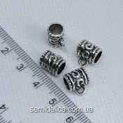 Бейл, основа для кулона, металл 10х9х7 мм, серебро