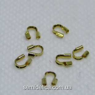 Зажим протектор для проволоки 5х4х1 мм, золото