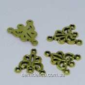 Кулон, подвеска, коннектор металл 19х16,5 мм, золото