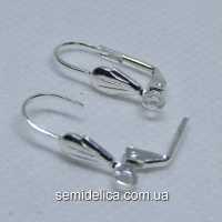 Швензы основы для сережек 2 см Овал, серебро светлое