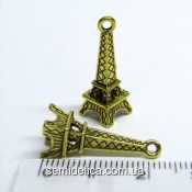 Кулон, подвеска металл 24х8х7 мм Эйфелева башня 3D, золото