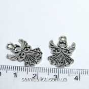 Кулон, подвеска металл 20х14 мм Ангел, серебро