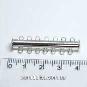 Застежка магнитная слайдер 40х10 мм, серебро