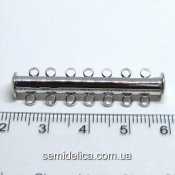 Застежка магнитная слайдер 40х10 мм, платина