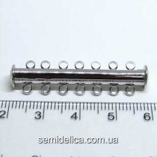 Застежка магнитная слайдер 40х10 мм, платина