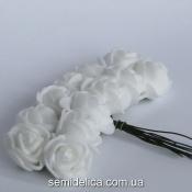 Роза из латекса 2 см, белый