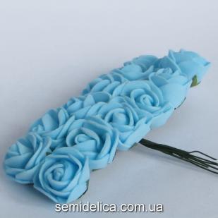 Роза из латекса 2 см, голубой