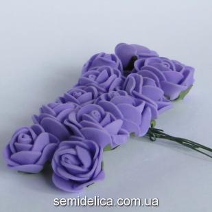 Роза из латекса 2 см, сиреневый