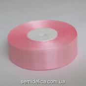 Лента атласная 2,5 см, розовый светлый