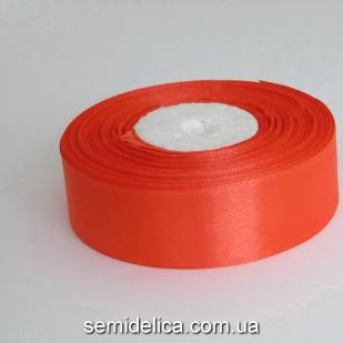 Лента атласная 2,5 см, морковный