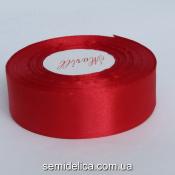 Лента атласная 2,5 см, красный