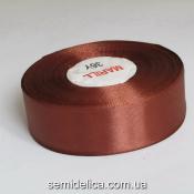 Лента атласная 2,5 см, коричневый