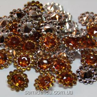 Серединка цветочек 11мм, оранжевый