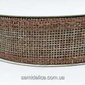 Лента из мешковины 2,5 см, коричневый