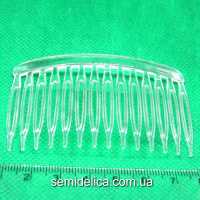 Гребень акриловый, гребешок для фаты 7 см, прозрачный