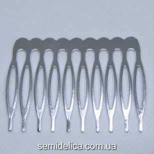 Гребень металлический, гребешок для фаты 5х4 см 