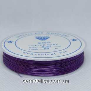 Проволока в катушке 0,37 мм, 50 м, фиолетовый