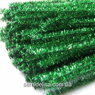 Проволока синельная с люрексом зеленая