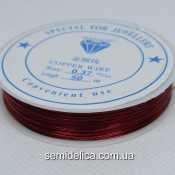 Проволока в катушке 0,37 мм, 50 м, красный