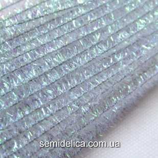 Проволока синельная с люрексом белая с отливом