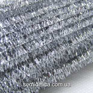 Проволока синельная с люрексом серебряная
